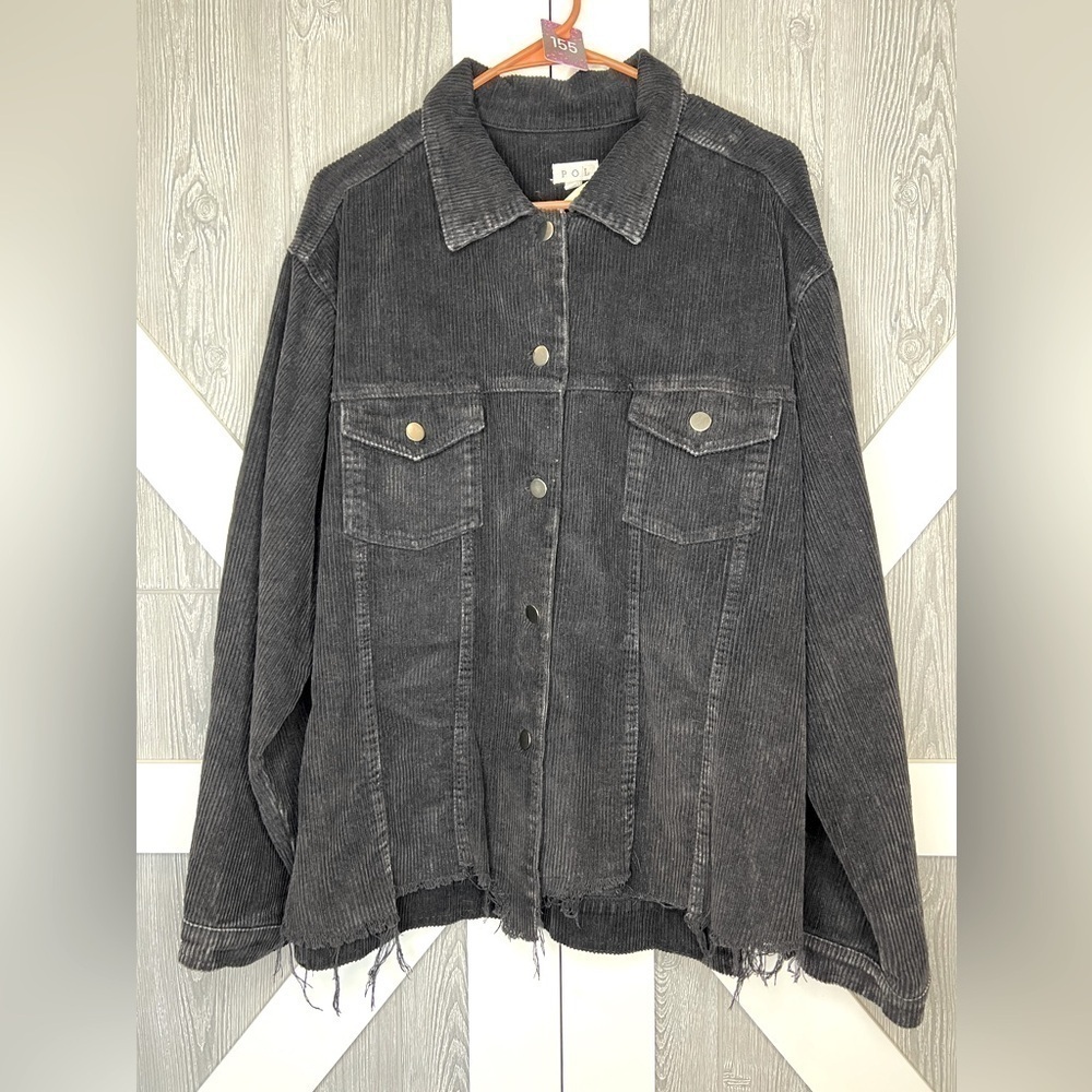 155. NEW POL Black Coduroy Jacket 2X 100% cotton